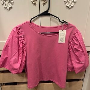 Pink Puff Sleeve Top